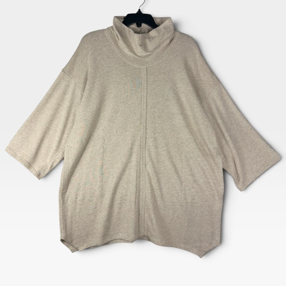 Pure Jill J. Jill Funnel Neck Tunic Sweater Womens S Oatmeal Heather NWT